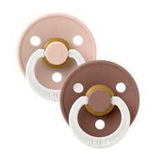 Bibs Glow Colour Pacifier Two Pack - Blush/Woodchuck Size One