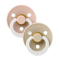 Bibs Glow Colour Pacifier Two Pack - Blush/Vanilla Size Three