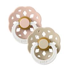Bibs Glow Boheme Pacifier Two Pack - Blush/Vanilla Size Two