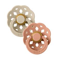 Bibs Boheme Pacifier Two Pack - Vanilla/Peach Size One