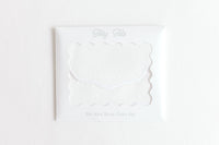 Terry Tots Bib & Burp Set in White Jacquard Bows