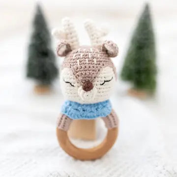 Animal Hand Crochet Rattles - Elk Deer