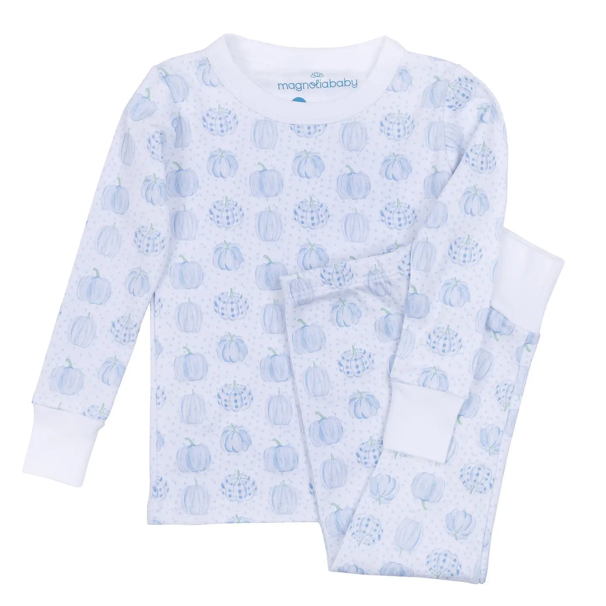 Magnolia Baby Precious Pumpkins Long Pajamas-Light Blue