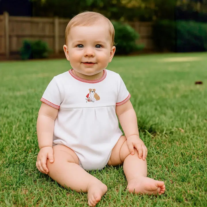 Go Dawgs! Embroidered Boy Bubble By Magnolia Baby