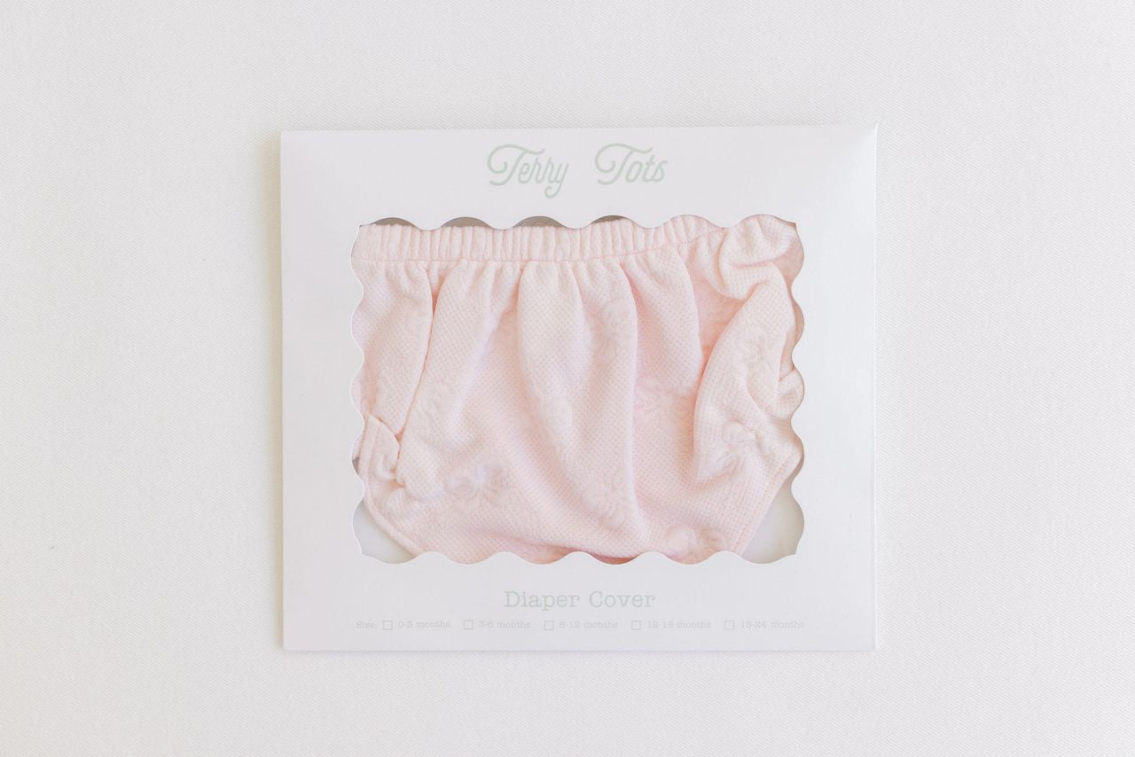 Terry Tots Diaper Cover in Pink Jacquard