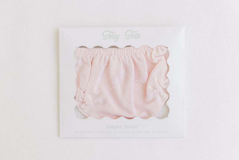 Terry Tots Diaper Cover in Pink Jacquard
