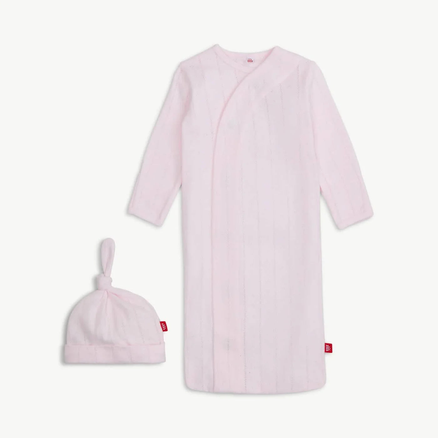 Magnetic Me Love Lines Pink Pointelle Gown Set NB-3 Months