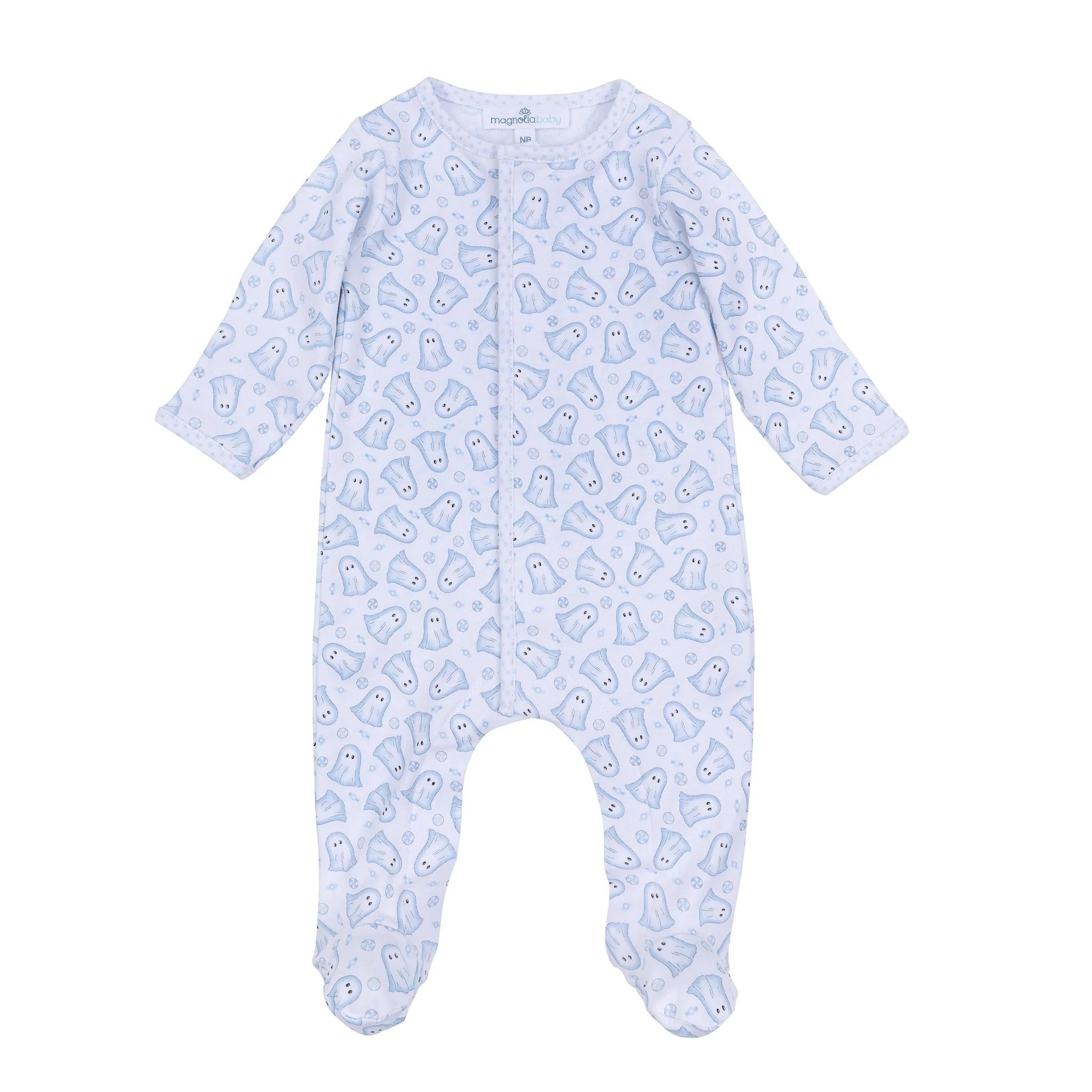 Magnolia Baby My Little Boo Zip Footie- Light Blue