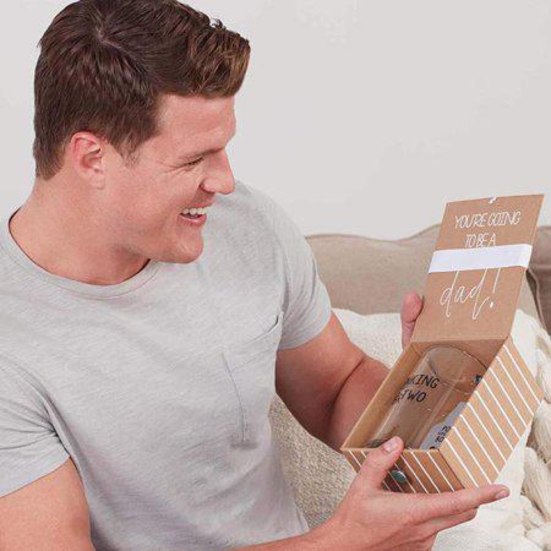 Mud Pie Dad Beer Announcement Box in White