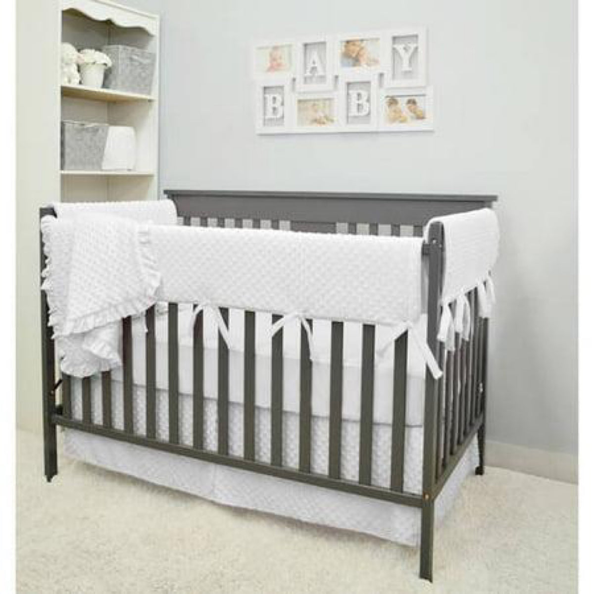 American Baby Company 6 Piece Bedding Set (White)
