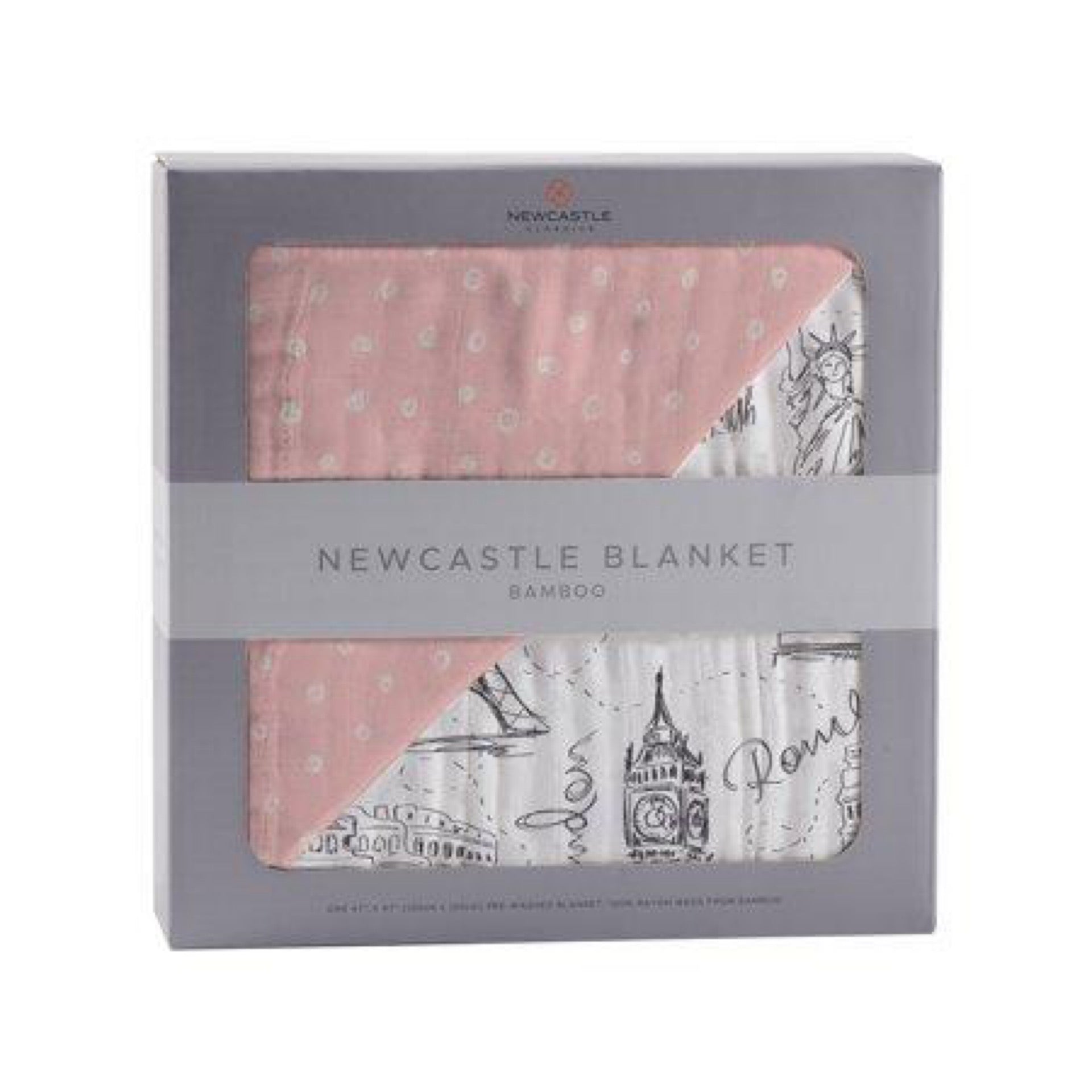 Newcastle Classics Bamboo Blanket (Pearl Polka Dot and London Paris New York)