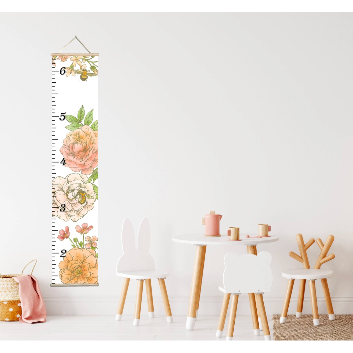 Honey Lemonade Growth Chart-Honey Bees and Flowers