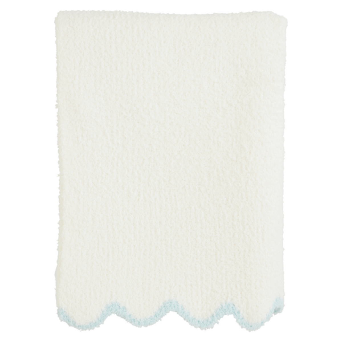 MudPie Blue Scallop Chenille Blanket