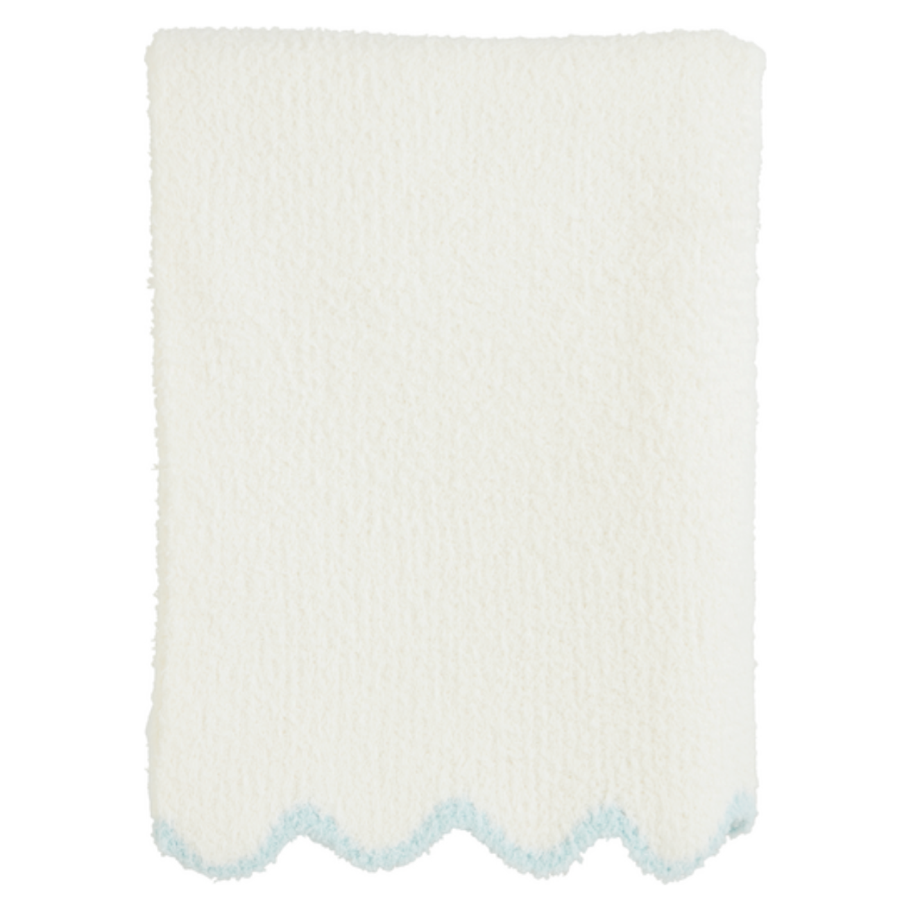 MudPie Blue Scallop Chenille Blanket
