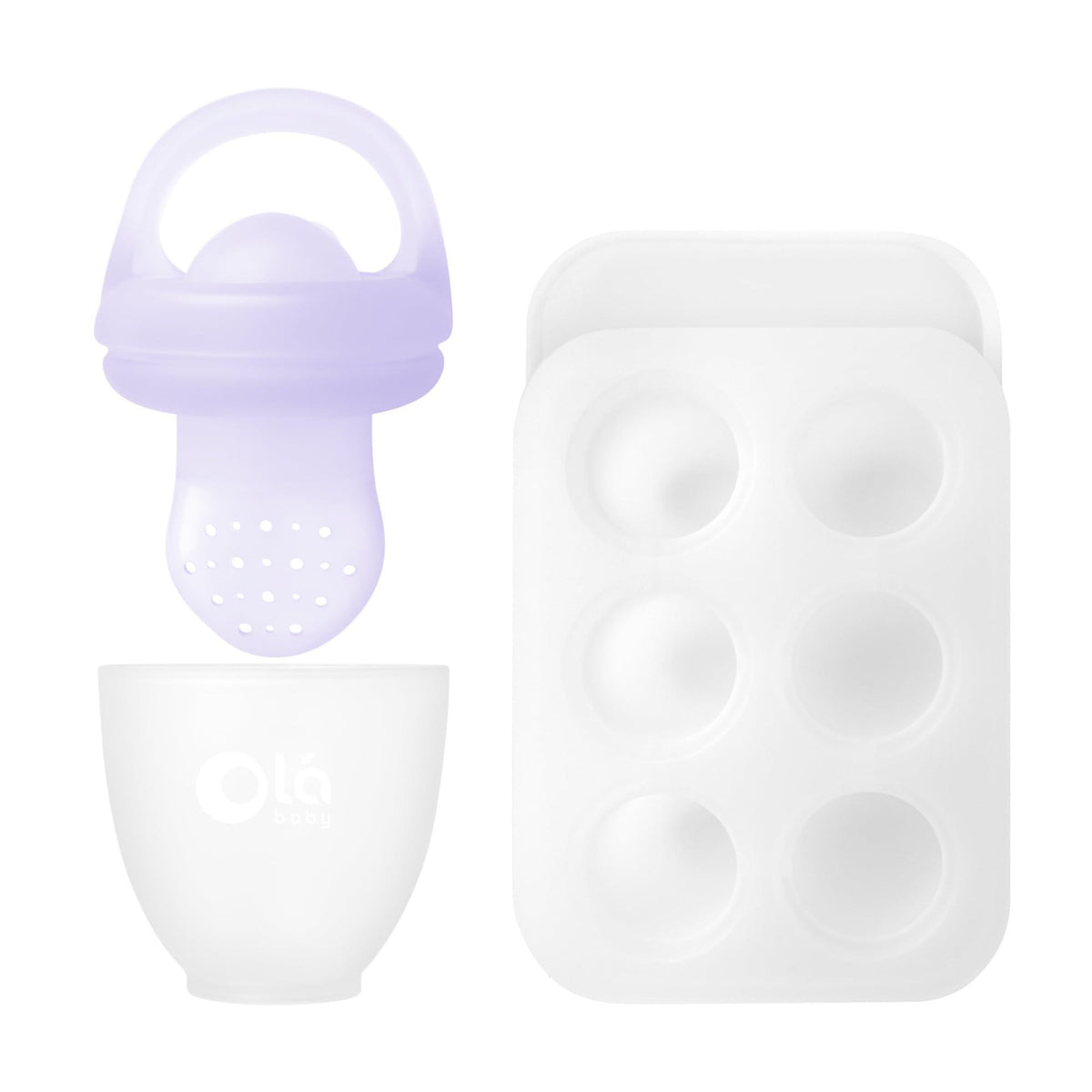 Olababy Silicone Food Feeder & Popsicle Set (Lilac)