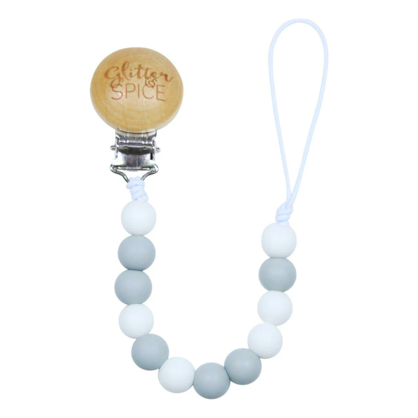 Glitter & Spice Silicone Pacifier Clip (Greyson)