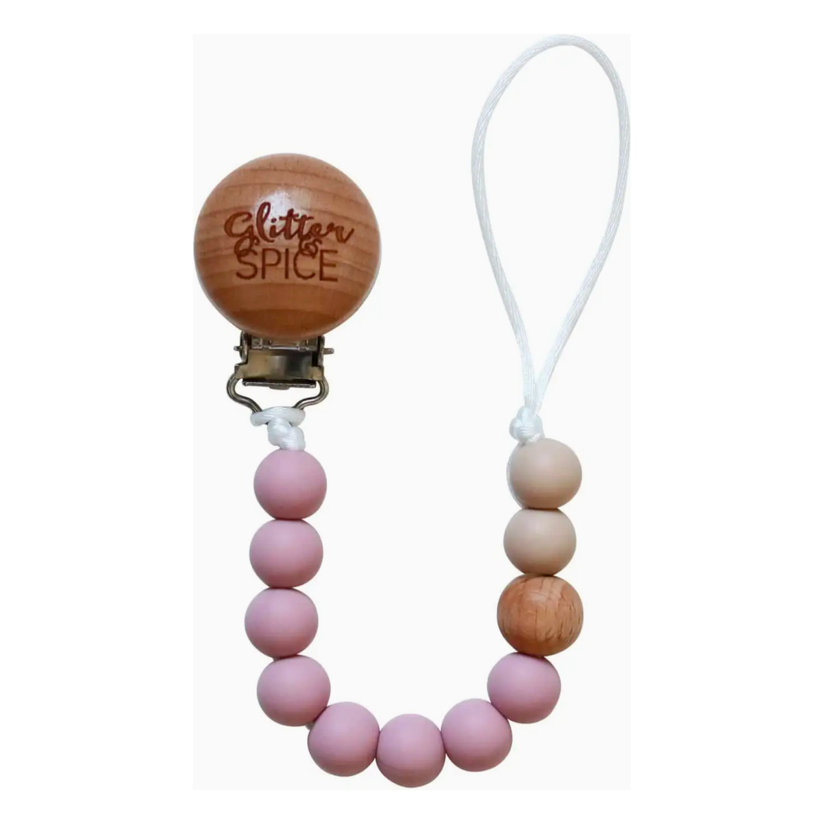 Glitter & Spice Silicone Paci Clip (Dusty Rose)