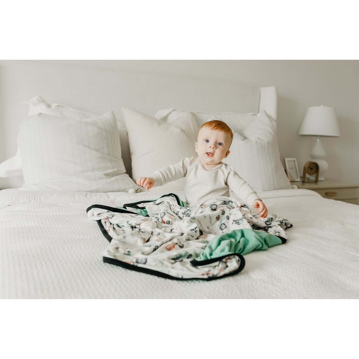 Copper Pearl Large Premium Knit Baby 3 Layer Stretchy Quilt Blanket "Jo"