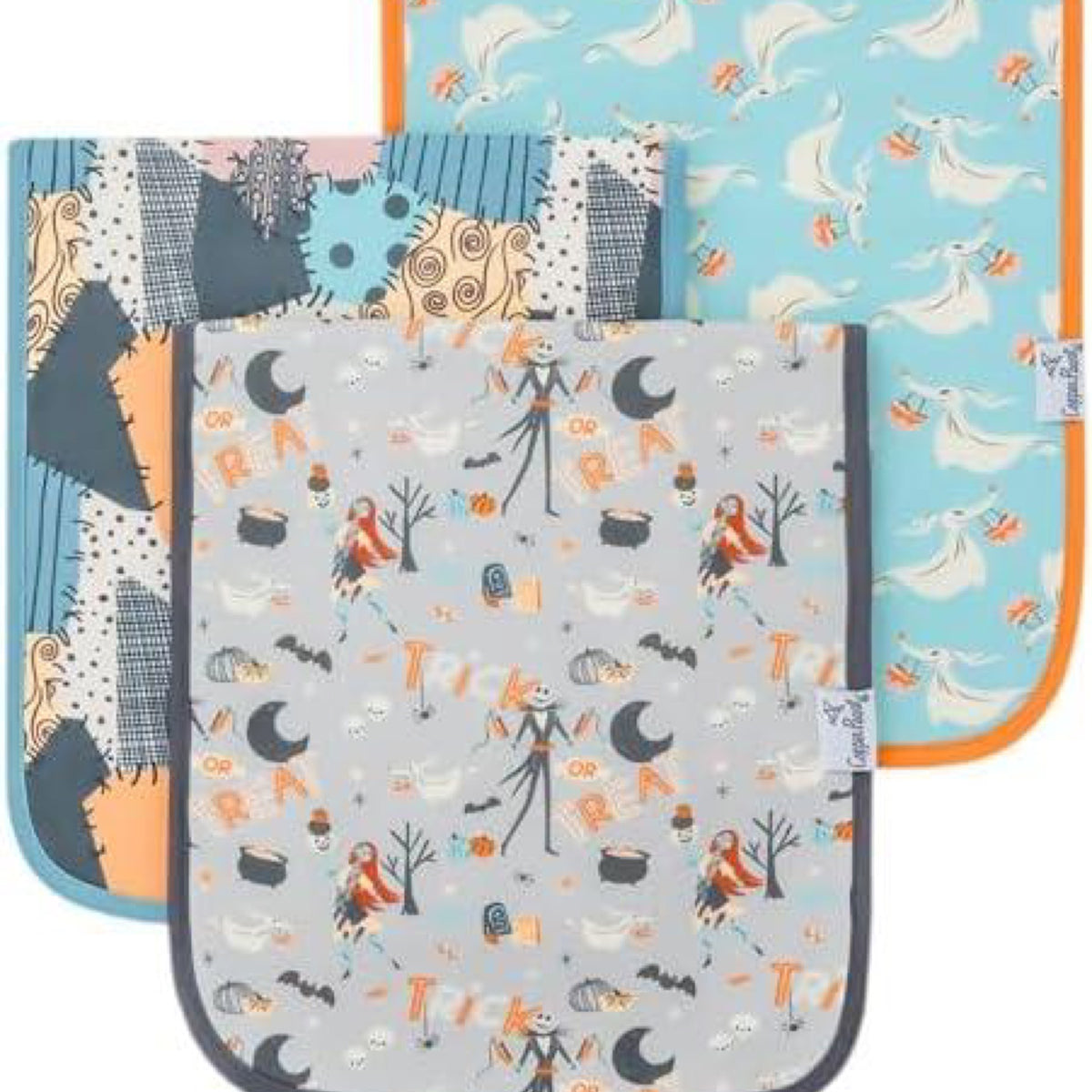 Copper Pearl Burp Cloth Large 3-Pack Set "Nightmare Before Christmas”