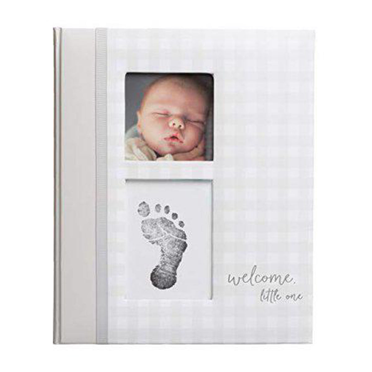 Pearhead Gingham Baby Memory Book and Clean-Touch Ink Pad Gift