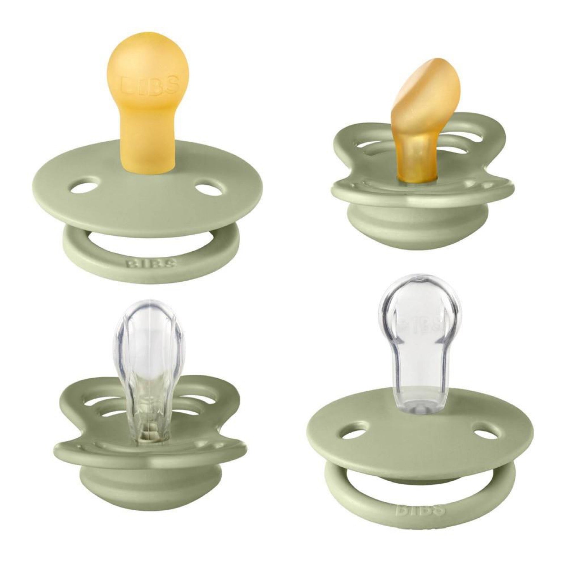 BIBS Try-it Silicone & Latex Pacifier Collection - Sage