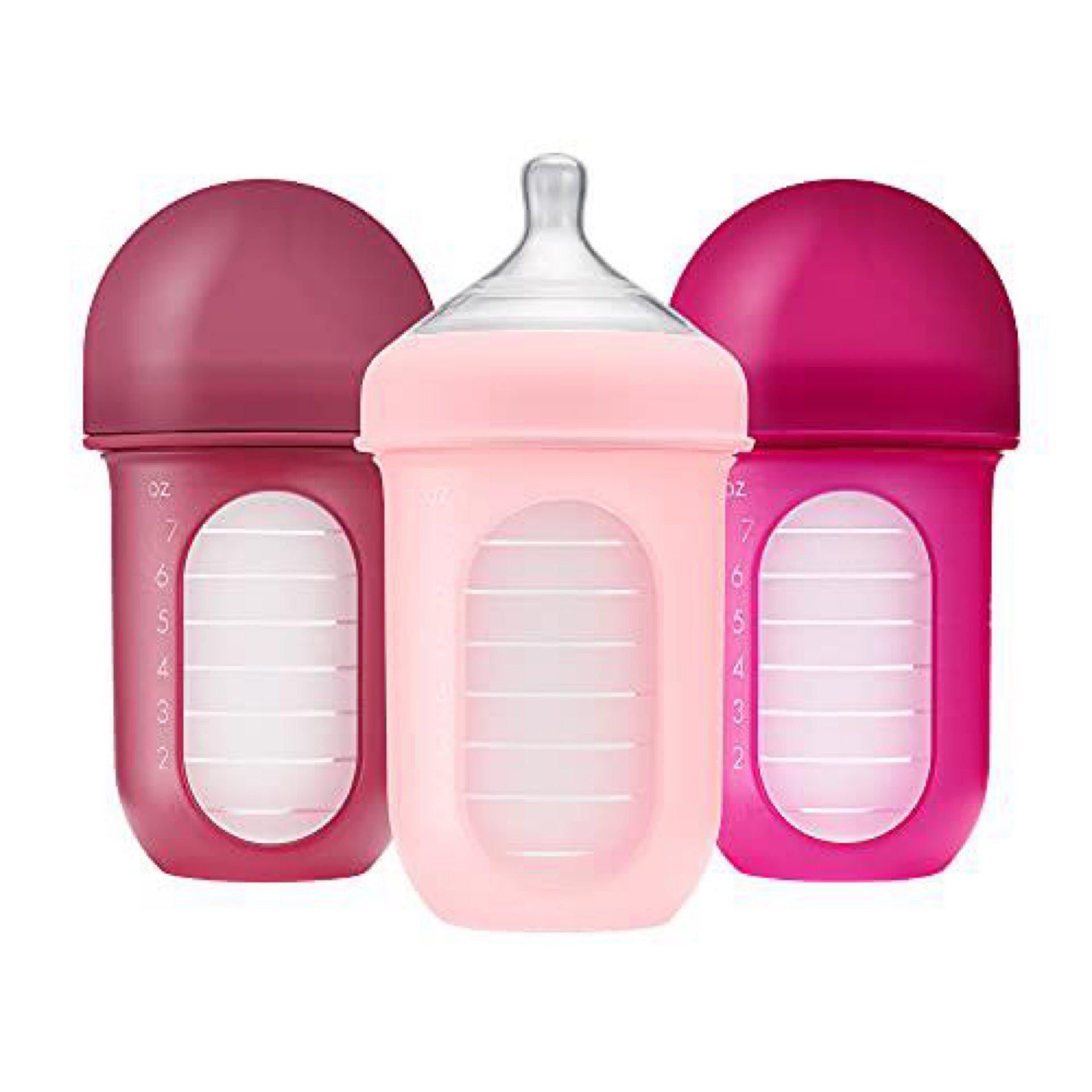 Boon Nursh Reusable Silicone Pouch Baby Bottle Feeding 8oz (3pack)