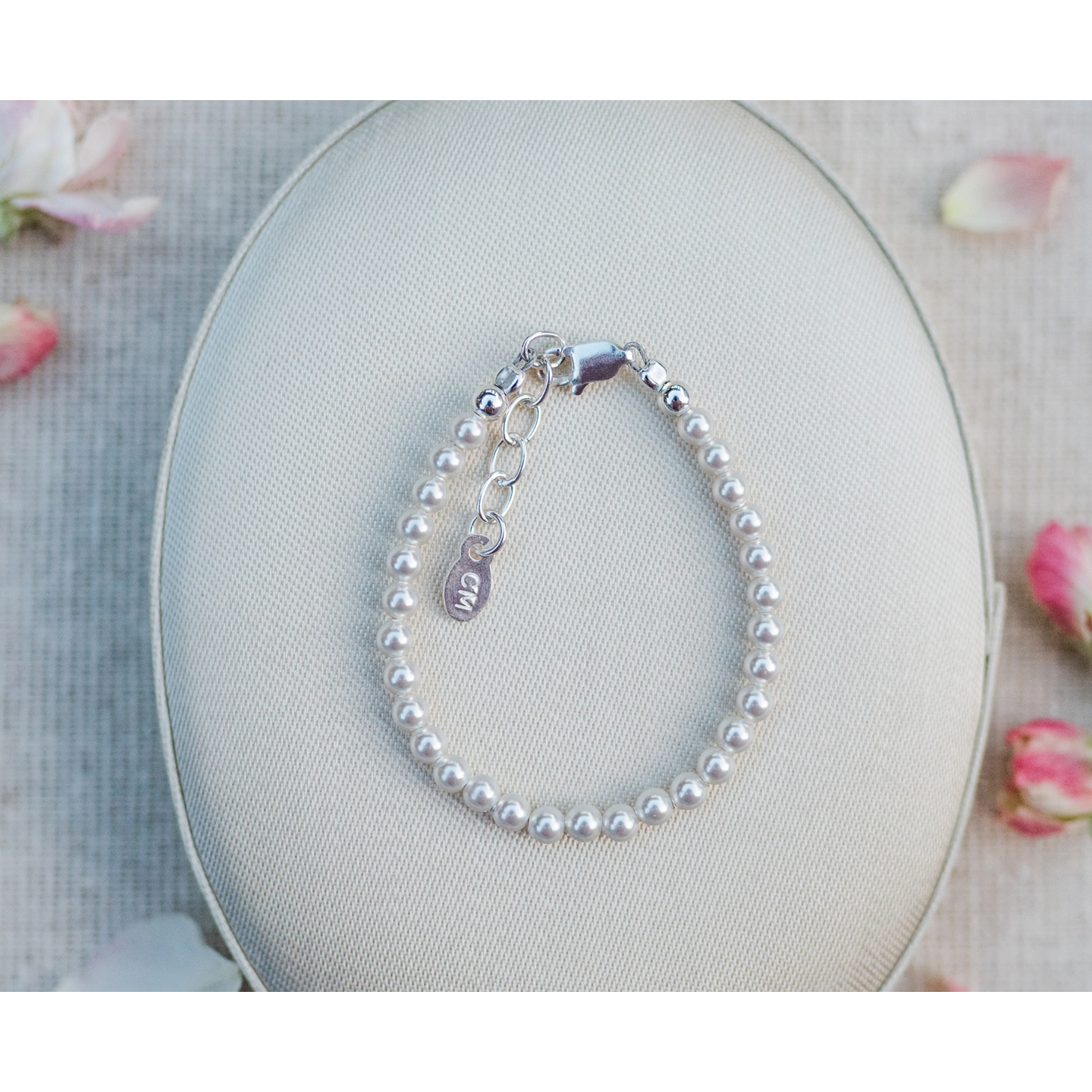 Cherished Moments Sterling Silver Pearl Serenity Bracelet (6-12)