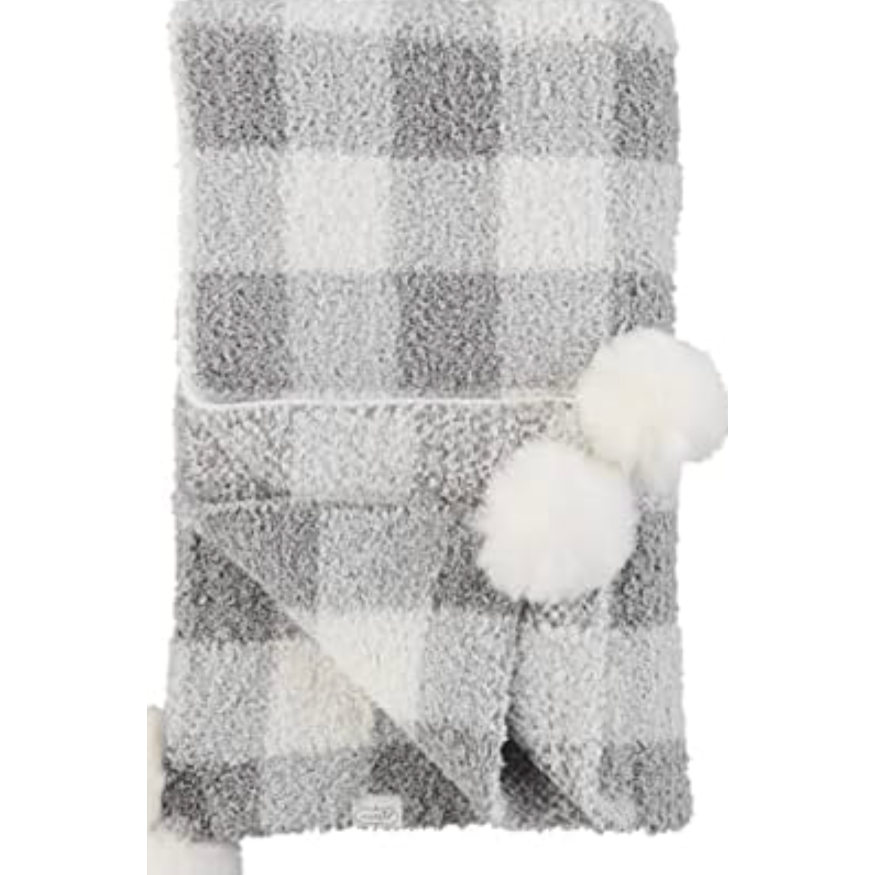 MudPie Chenille Blanket-Grey Gingham