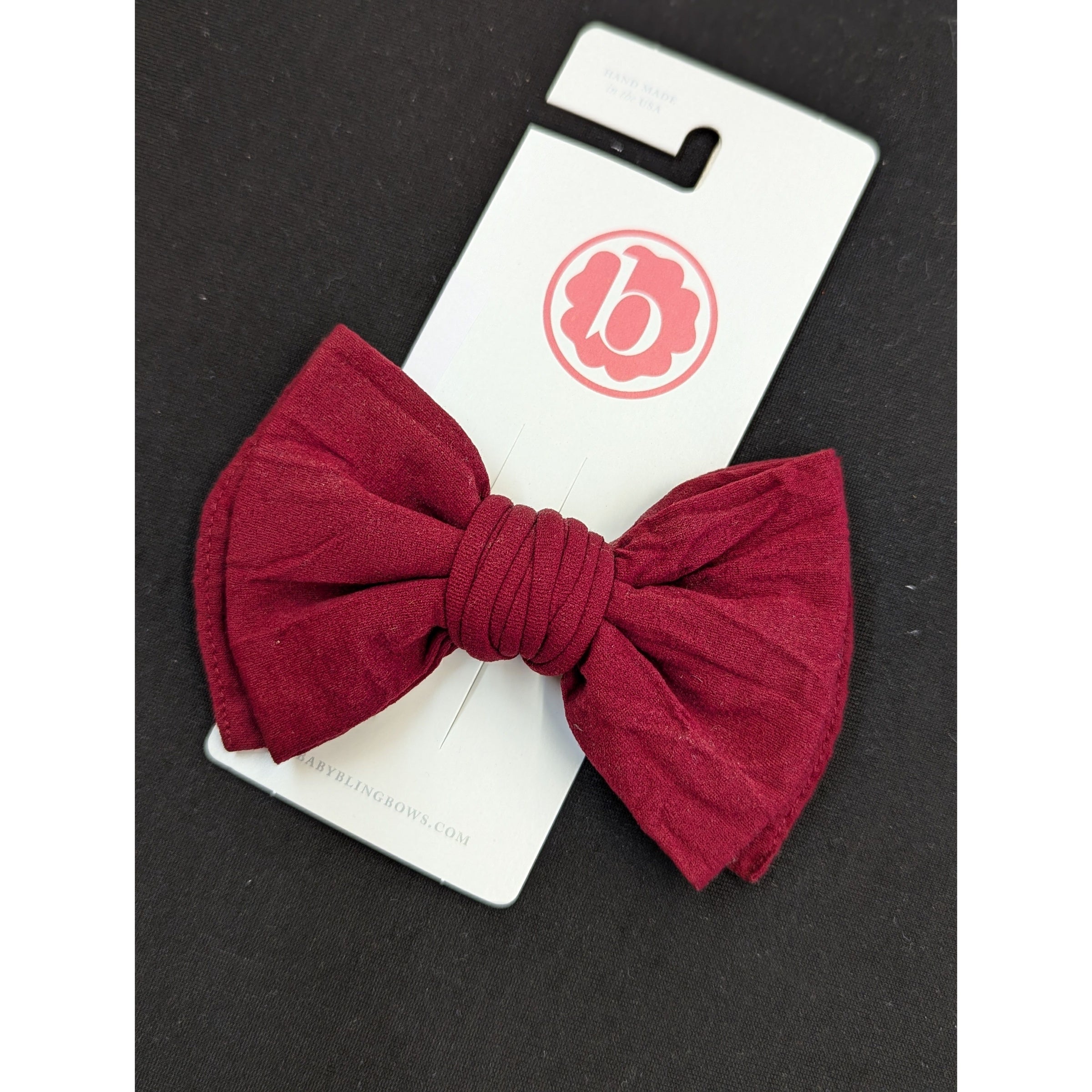 Baby Bling Bows- Classic Clip in Ruby