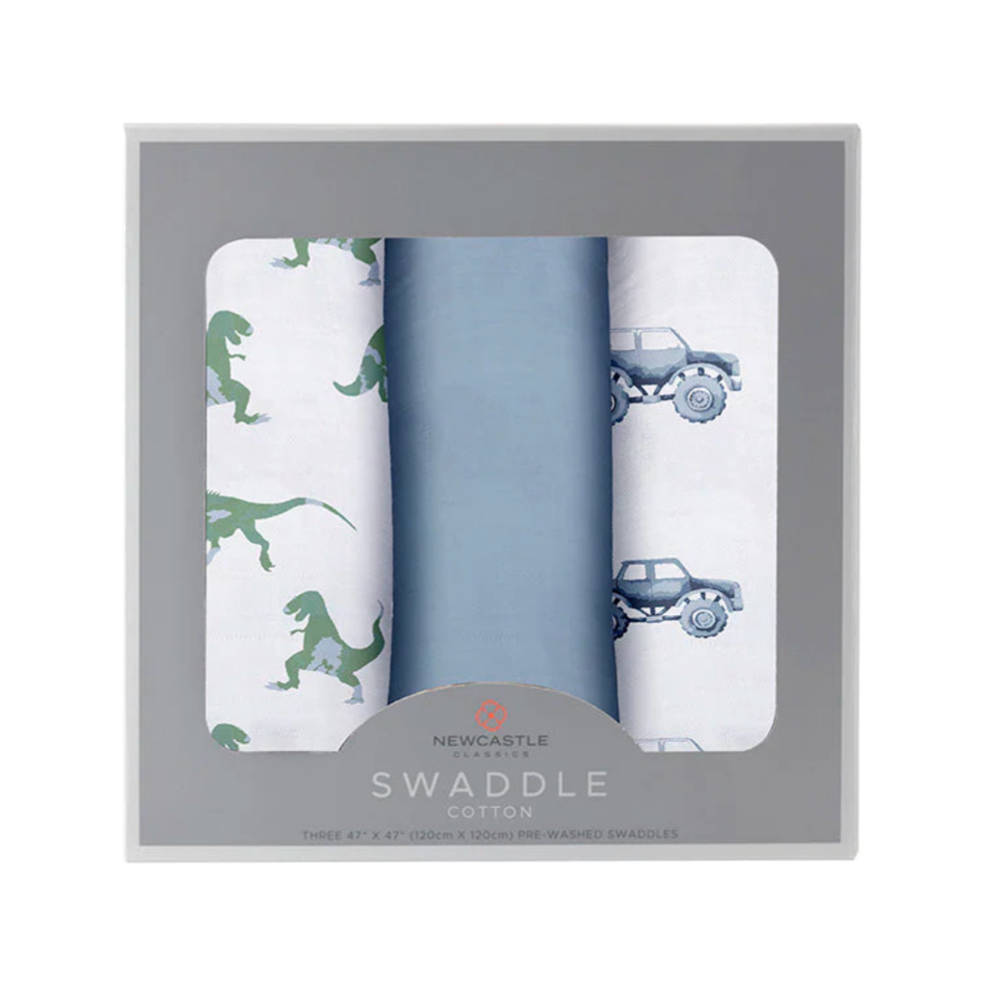 Newcastle Classics Cotton Swaddle Set of 3 (Rough Terrain)