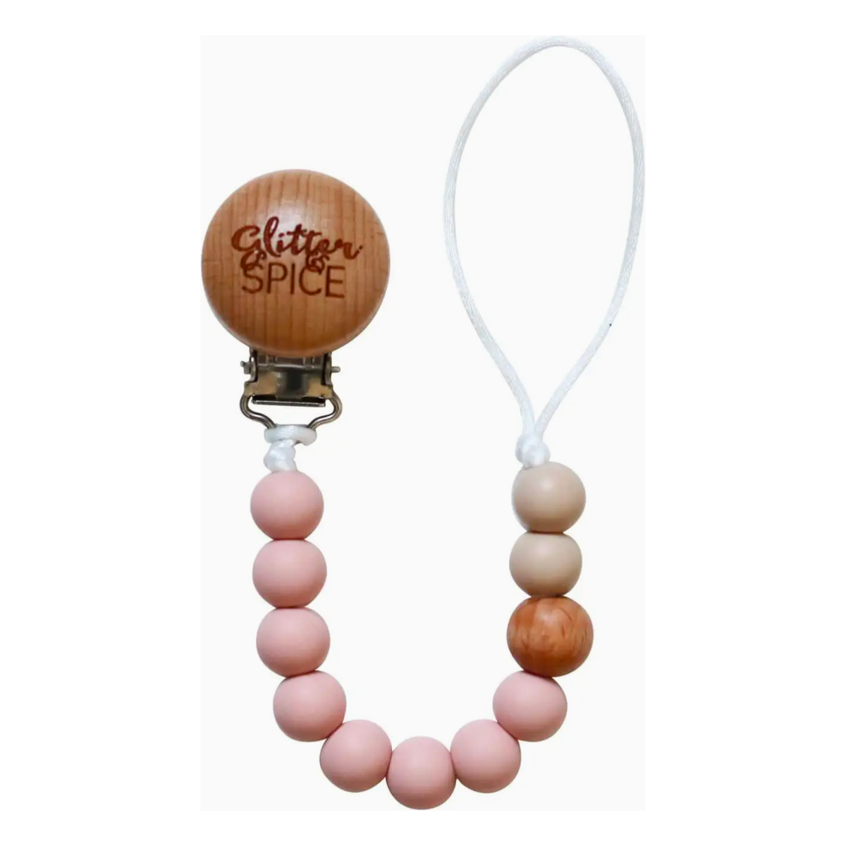 Glitter & Spice Silicone Paci Clip (Blush)