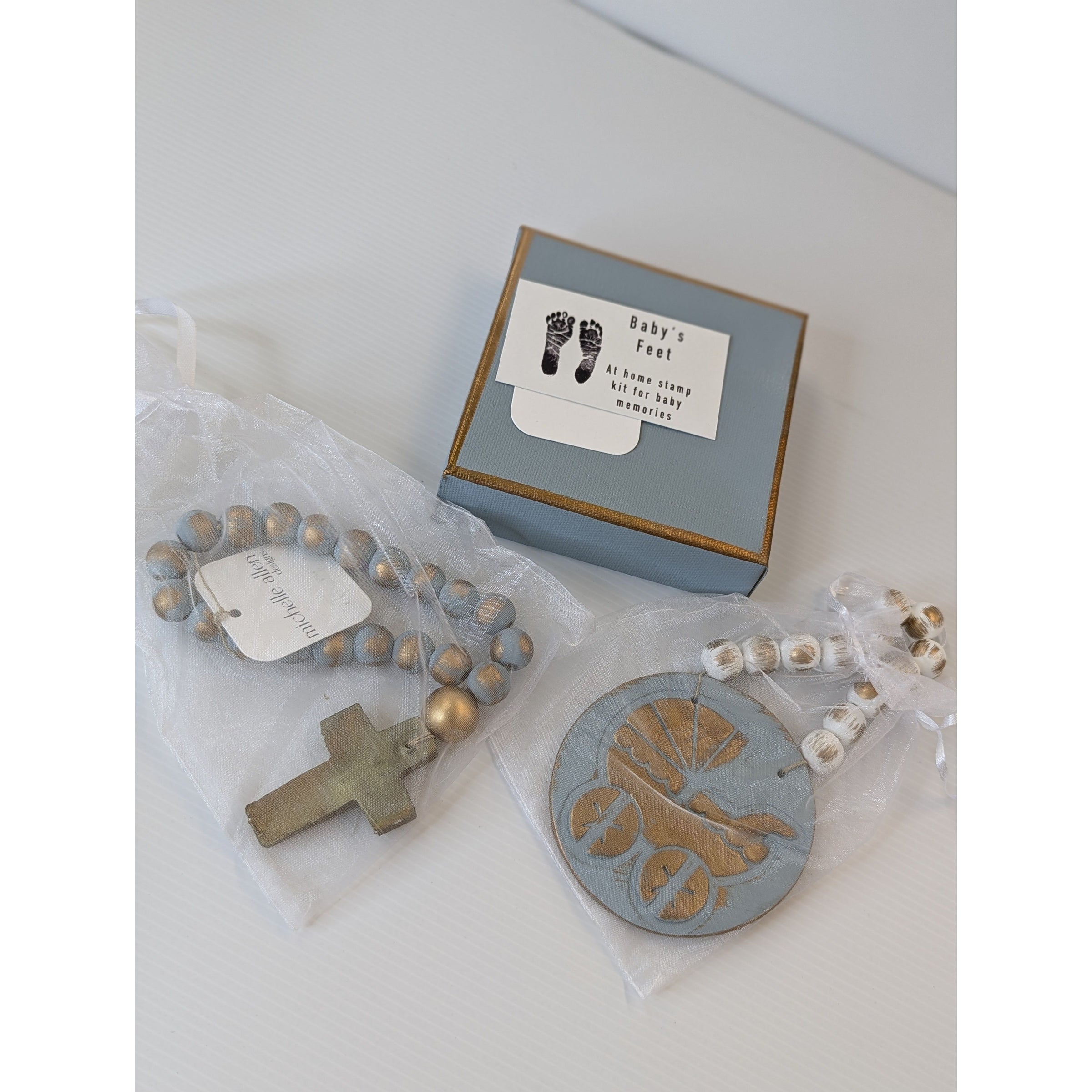 Baby’s Footprint Keepsake Box (Blue)