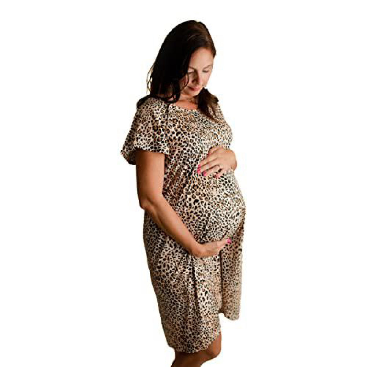 Three Little Tots Leopard Mommy Labor and Delivery Gown Size Medium/Large