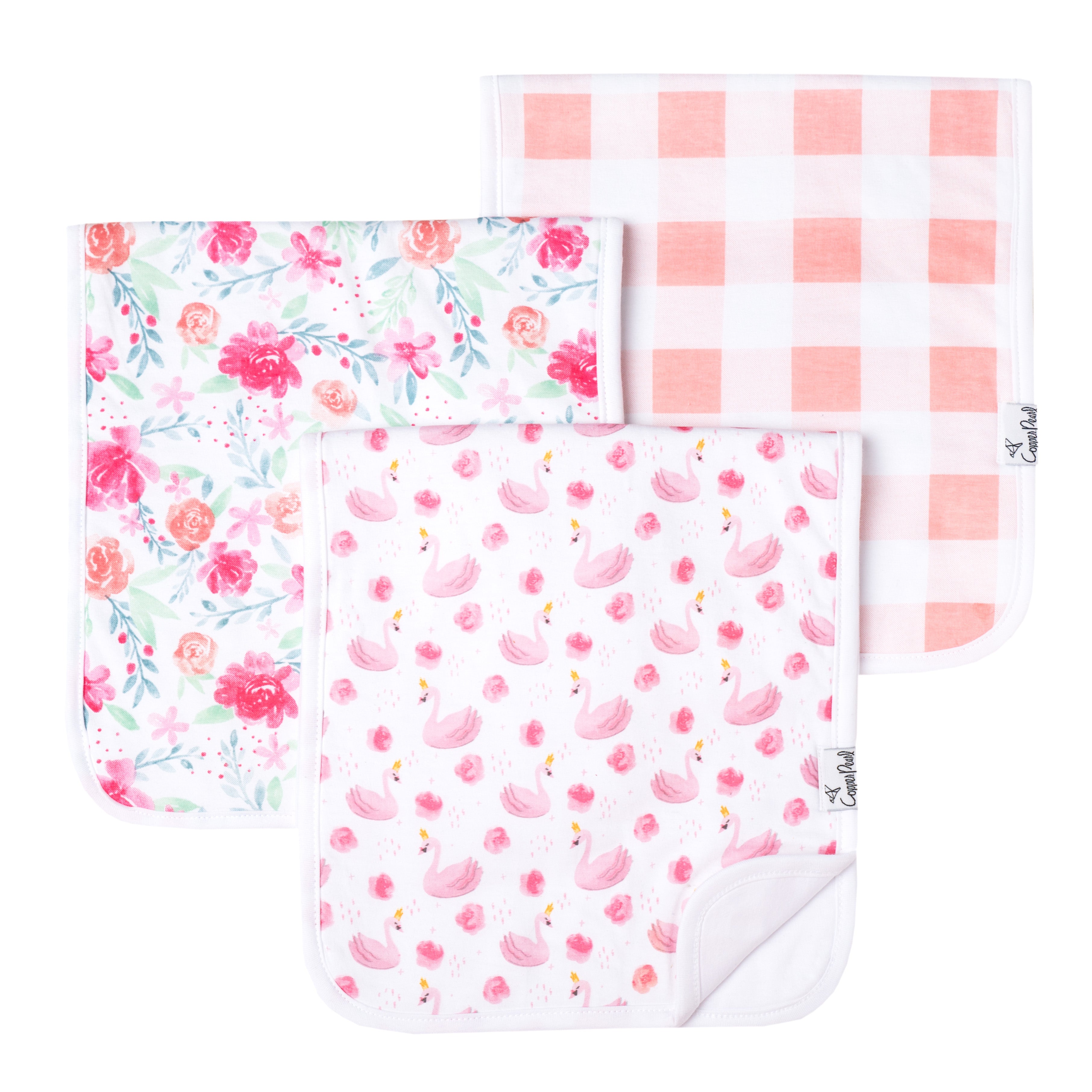 Copper Pearl Burp Cloths - June