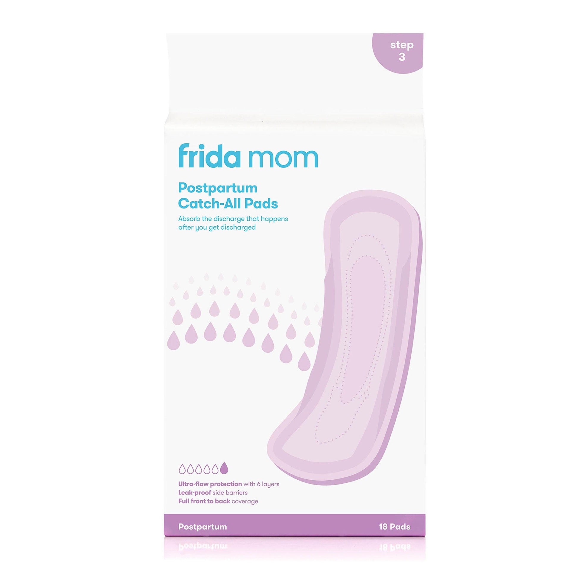 Frida Mom Postpartum Maternity Pads - Long Front to Back Coverage for Maximum Absorbency + Heavy Flow