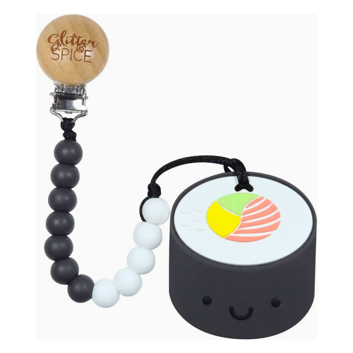 Glitter & Spice Silicone Teether Clip (Sushi)