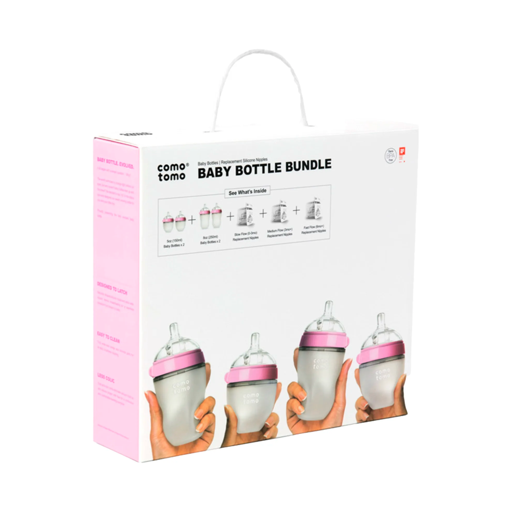 Comotomo Baby Bottle Pink Bundle