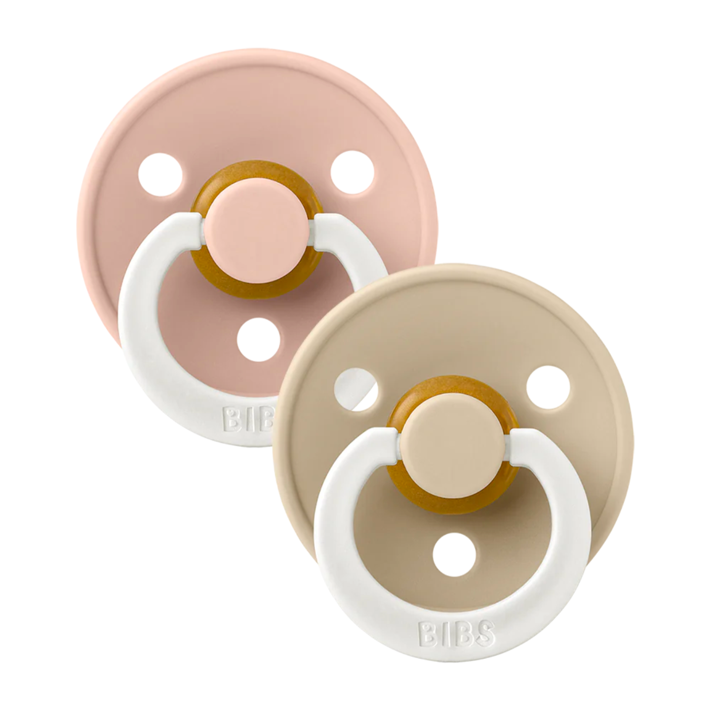 Bibs Glow In The Dark Latex Pacifier - 0-6m - Size 1 - Blush/Vanilla