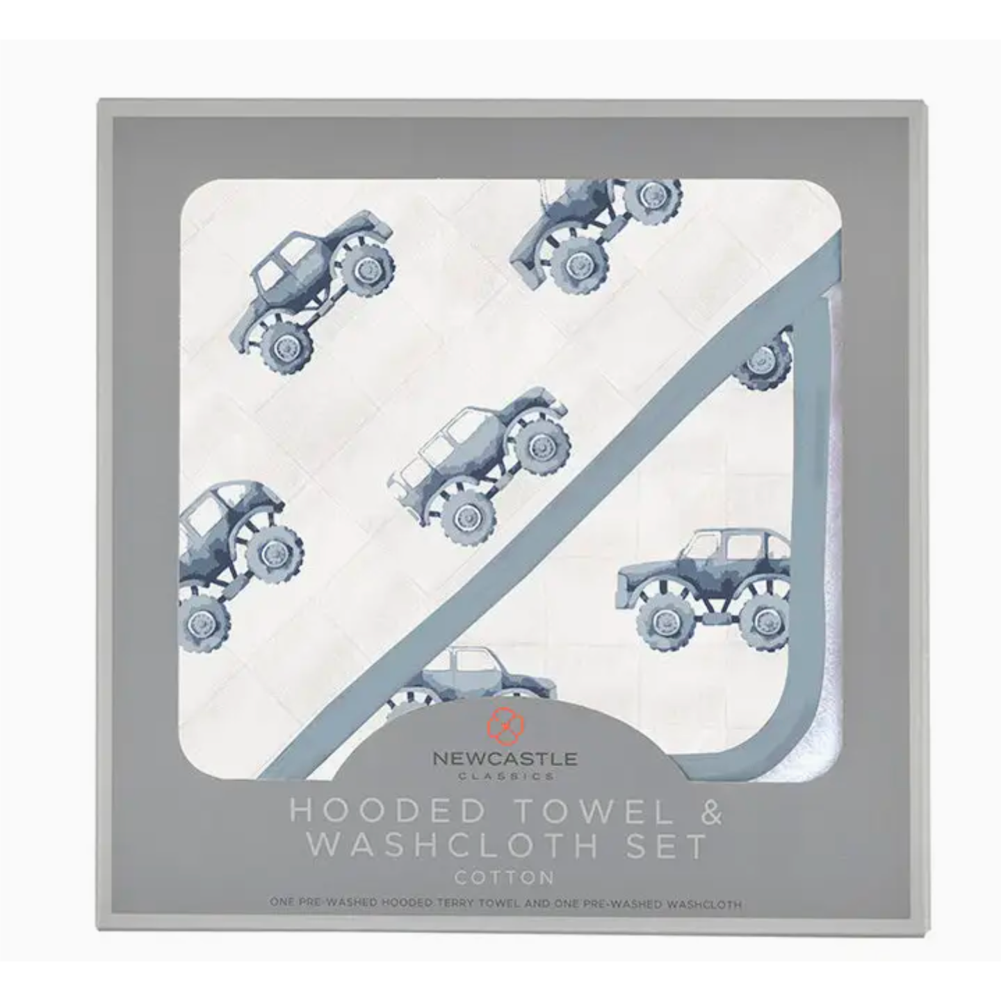 Newcastle Classics Hooded Towel Set (Indigo Monster Trucks)