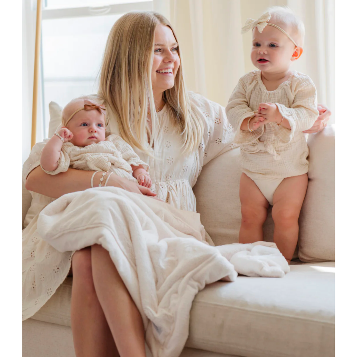 Saranoni Lush Luxury Receiving Blanket in Natural