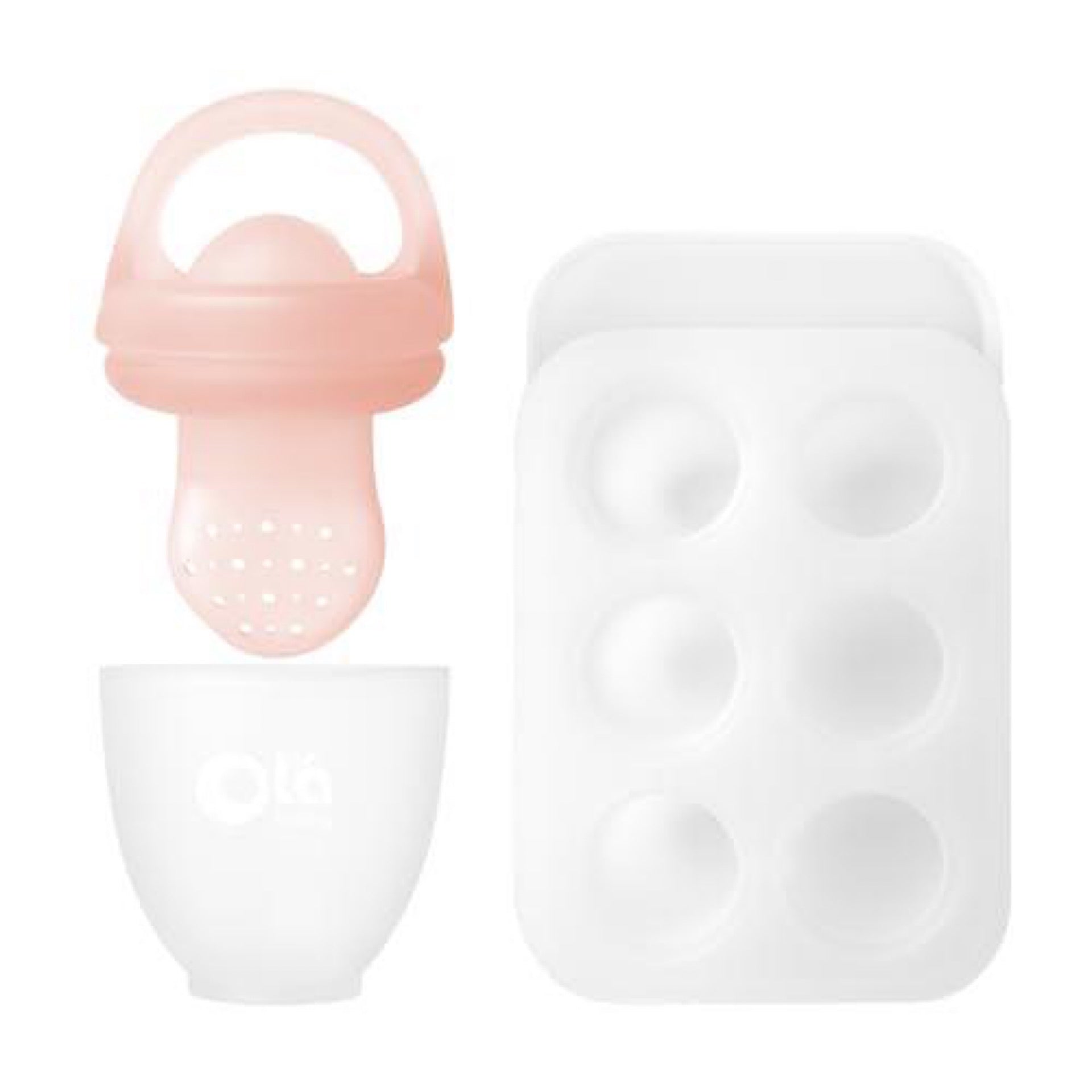 Olababy Silicone Food Feeder & Popsicle Set (Coral)