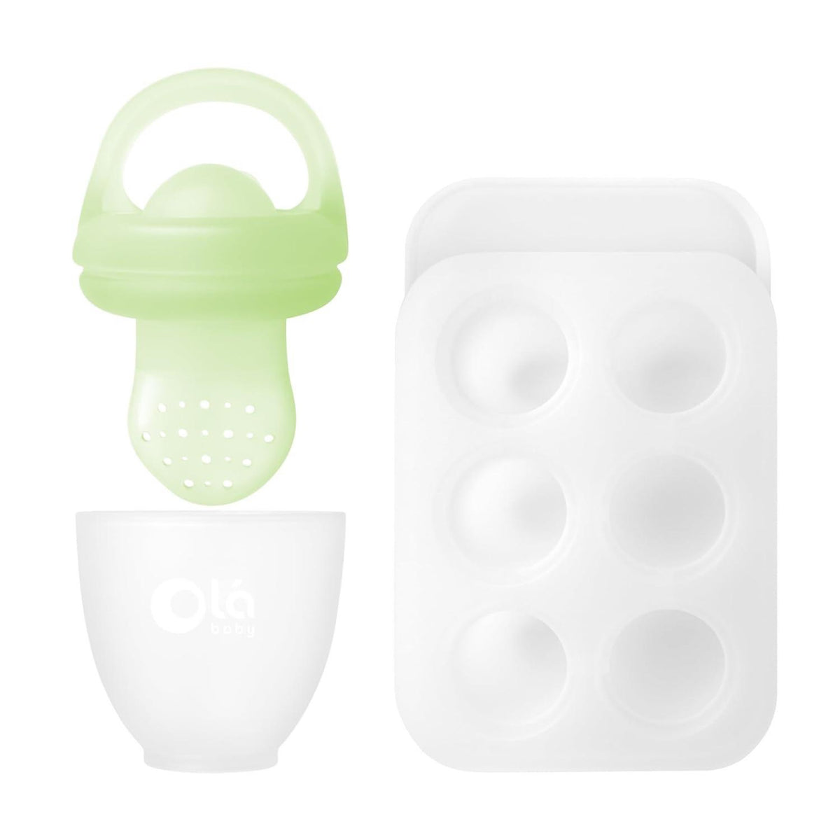 Olababy Silicone Fresh Fruit Feeder & Popsicle Set (Kiwi)