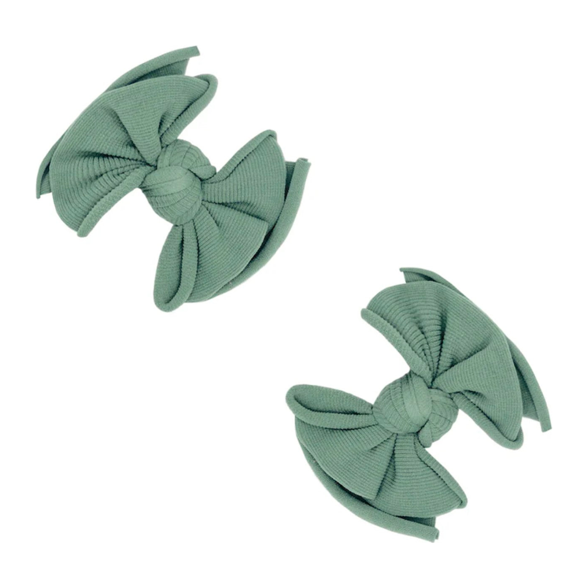Baby Bling Bows- 2PK Fab Clips in Sage