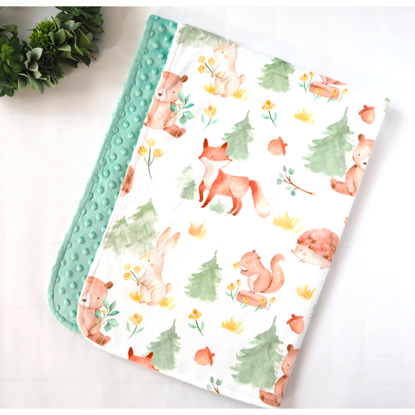Honey Lemonade Minky Blanket (Forest Friends)