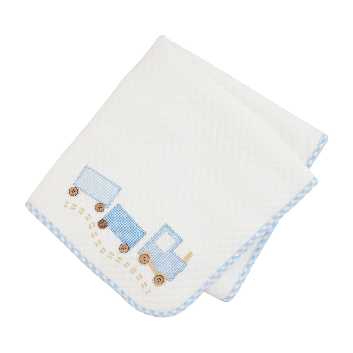 Mud Pie Kids Train Quilted Blanket
