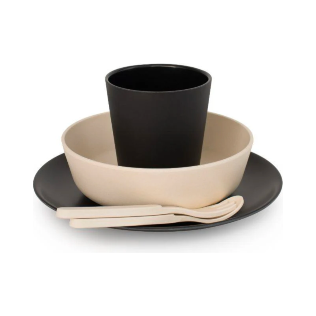 Bobo&Boo Bamboo 5 Piece Children’s Dinnerware Set (Monochrome)