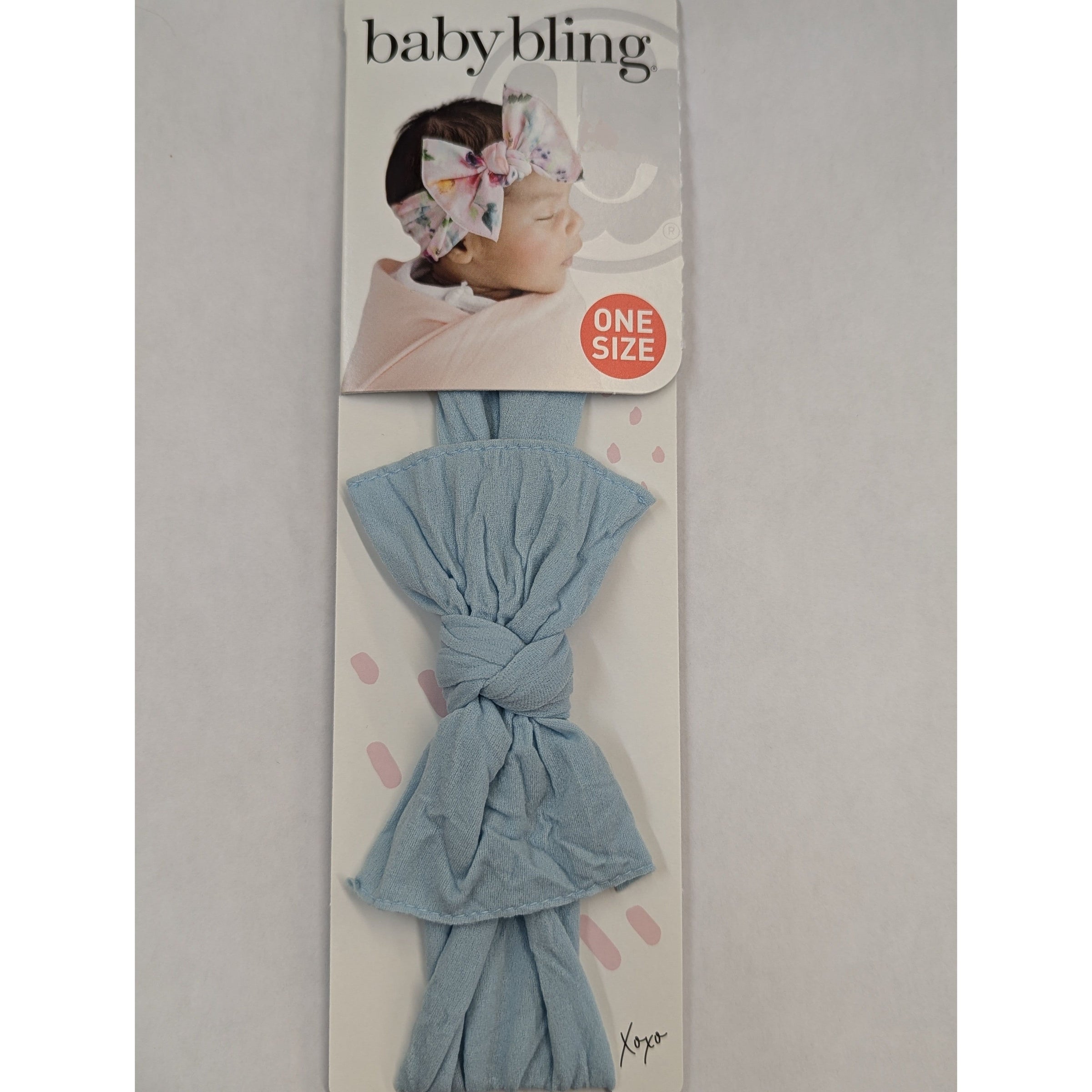 Baby Bling Bows- The Knot Bow in Dusty Blue