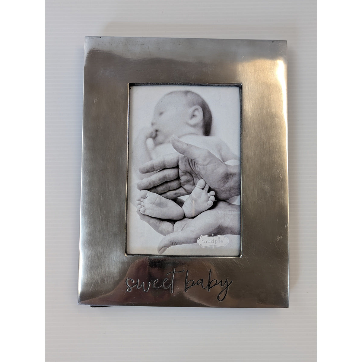 Mud Pie Kids "Sweet Baby" Engraved Silver Photo Picture Frame 4" x 6"