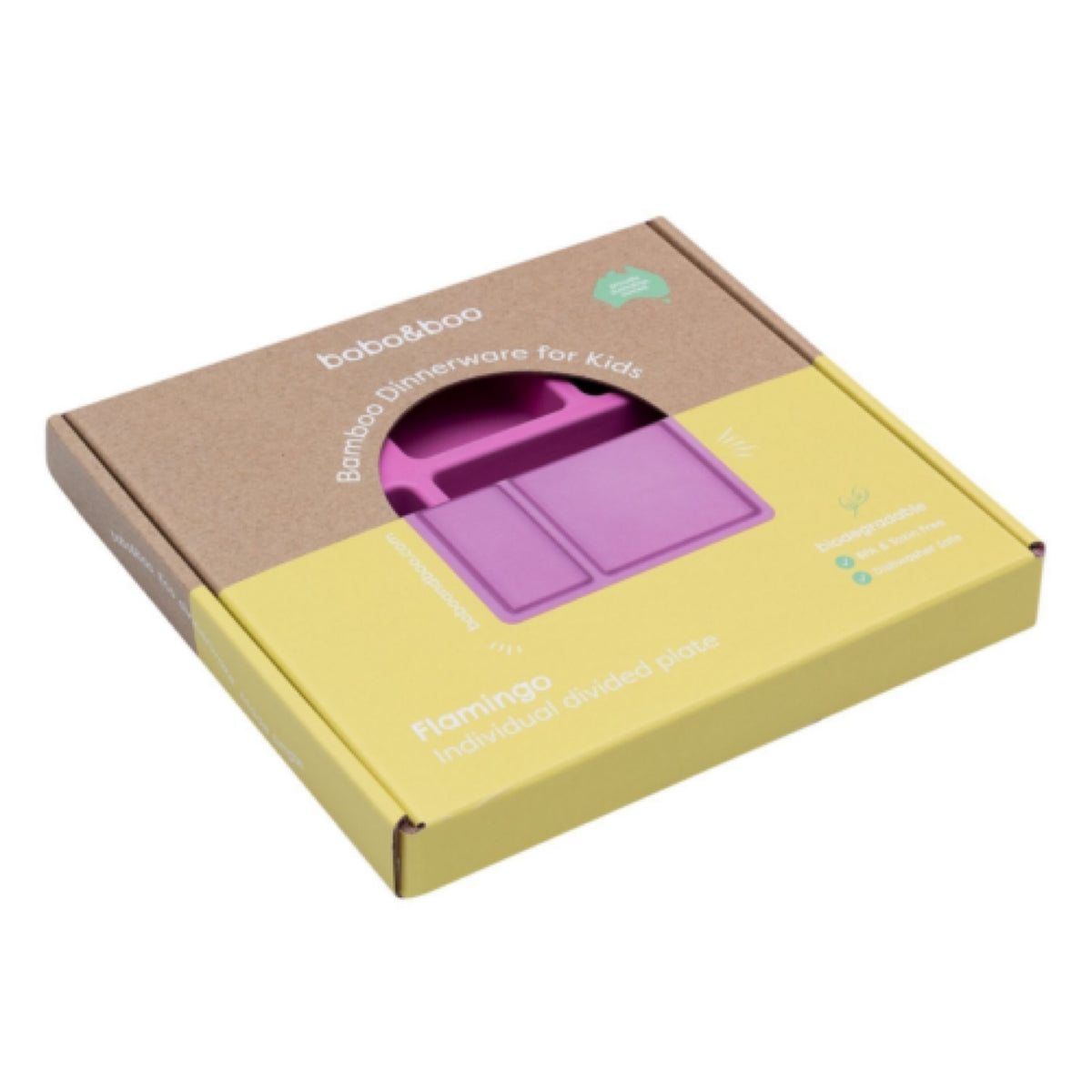 Bobo&Boo Bamboo Kids Divided Plate (Flamingo)