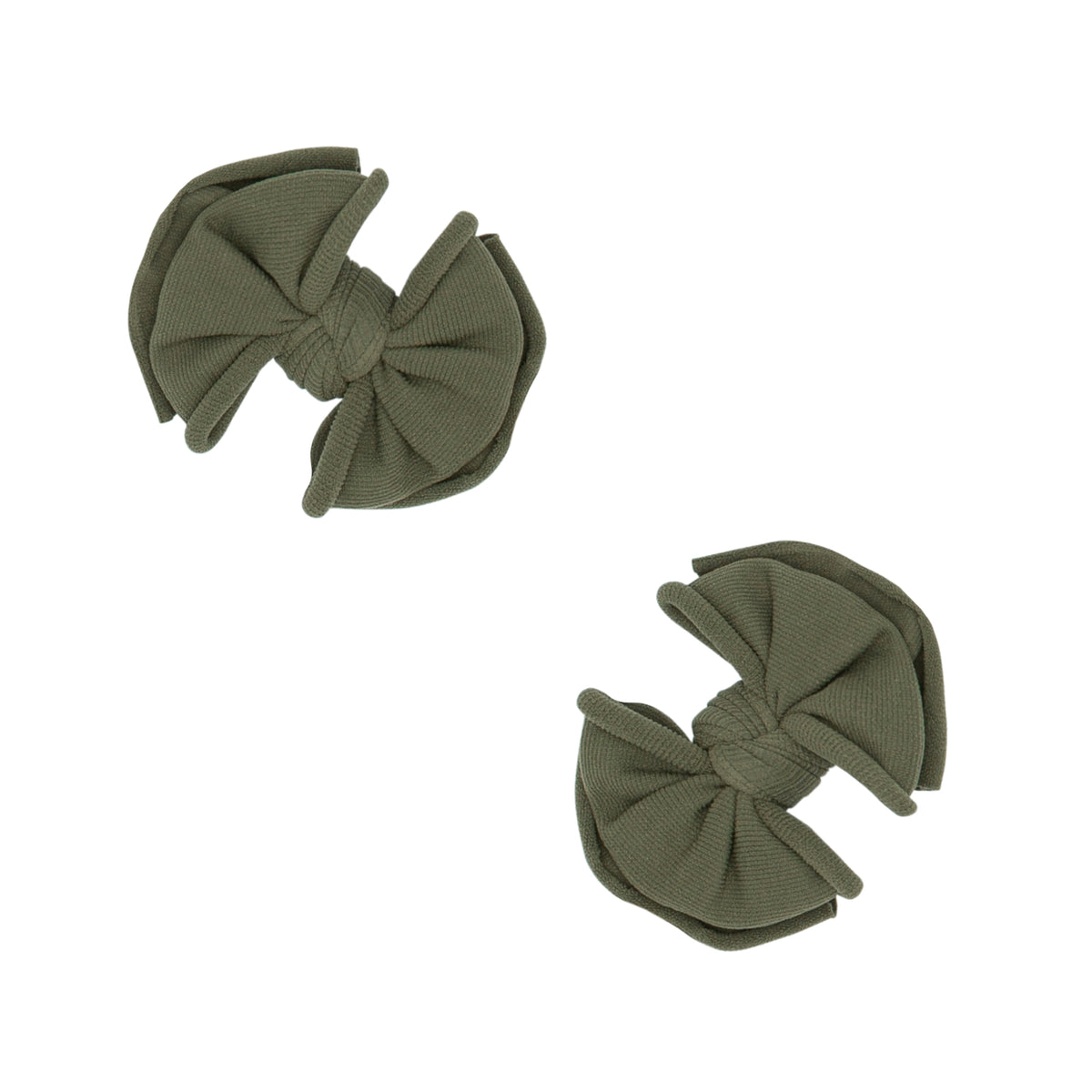 Baby Bling Bows- 2PK Fab Clips in Army Green